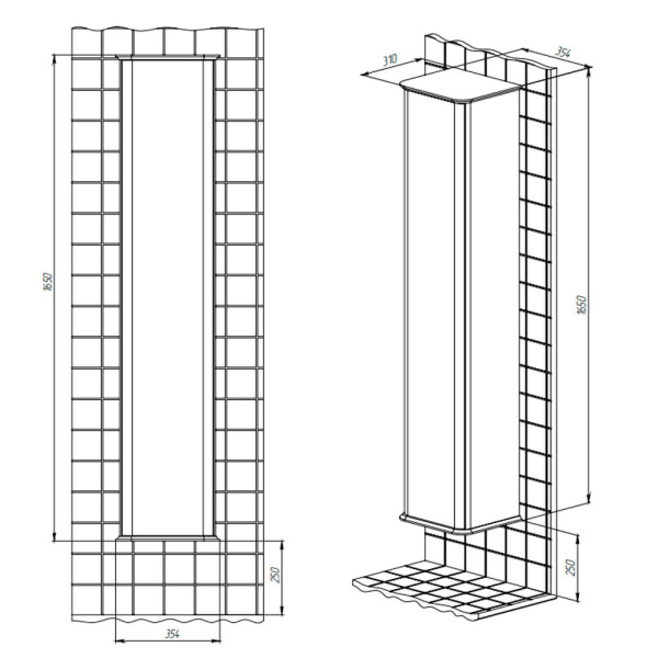 Пенал 354x1650x310 Рим BRIZ 233 04-06035-00 00 Пенал 354x1650x310 Рим BRIZ 233 04-06035-00 00
