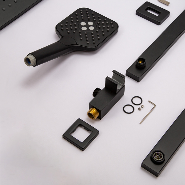 Душевой комплект AVS Cube 4в1черный матовый Душевой комплект AVS Cube 4в1черный матовый