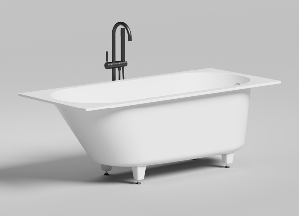 Ванна из искусственного камня Salini Ornella S-Sense 160x70 белая, с ножками Ванна из искусственного камня Salini Ornella S-Sense 160x70 белая, с ножками