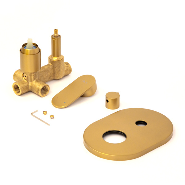 Смеситель для ванны и душа AVS Beauty с внутренней частью, брашированное золото Смеситель для ванны и душа AVS Beauty с внутренней частью, брашированное золото