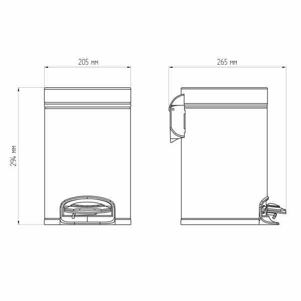 Ведро для мусора AVS Универсал 827-031-GM 5 л, оружейная сталь Ведро для мусора AVS Универсал 827-031-GM 5 л, оружейная сталь