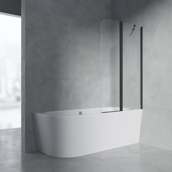 Шторка на ванну AVS Асти Дуо 100 правая профиль черный матовый, стекло прозрачное Шторка на ванну AVS Асти Дуо 100 правая профиль черный матовый, стекло прозрачное