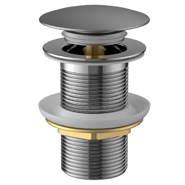 Донный клапан AVS Slimmer без перелива, оружейная сталь Донный клапан AVS Slimmer без перелива, оружейная сталь